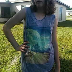 vinyl gray muscle sleeveless